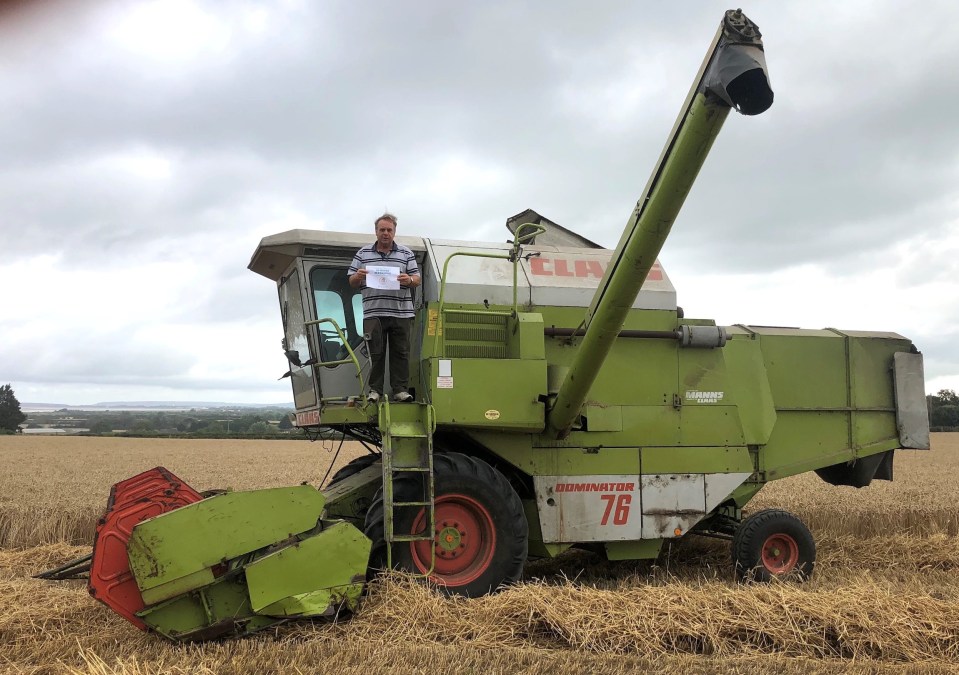 Neil Parish on a Dominator 76 combine harvester