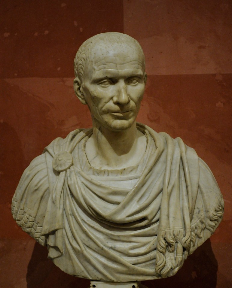 A statue of the Roman emperor Julius Caeser