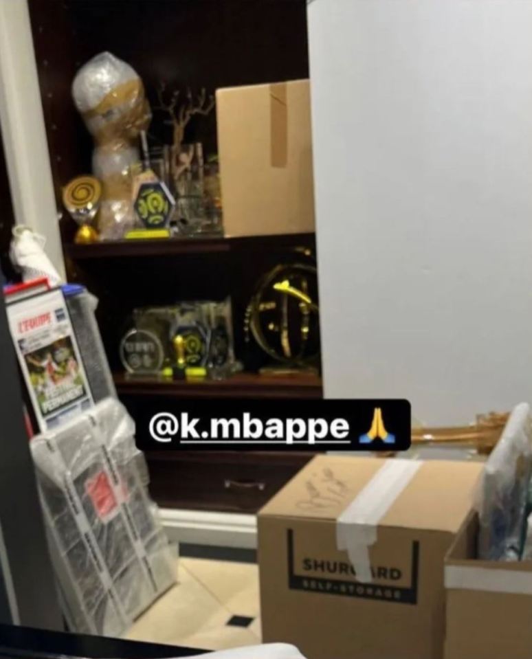 Mbappe's friend shared a picture of the PSG star's stuff being packed up