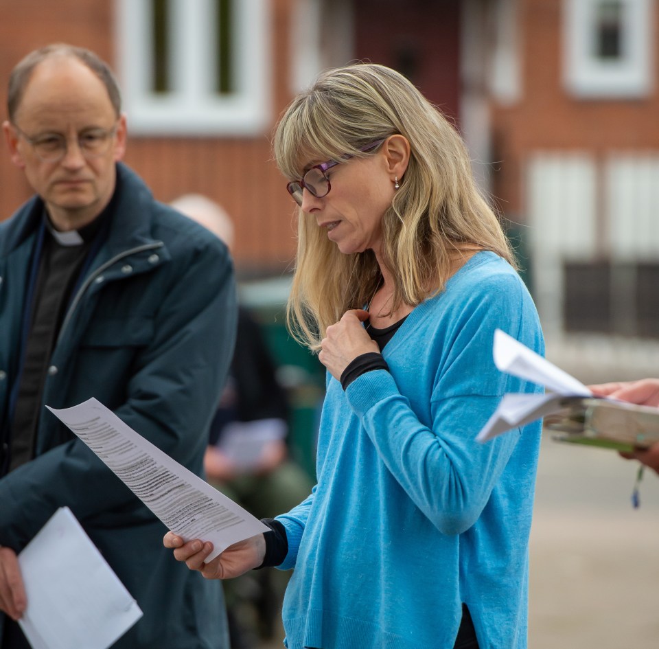 Kate McCann fought back tears as she read a poem at the vigil