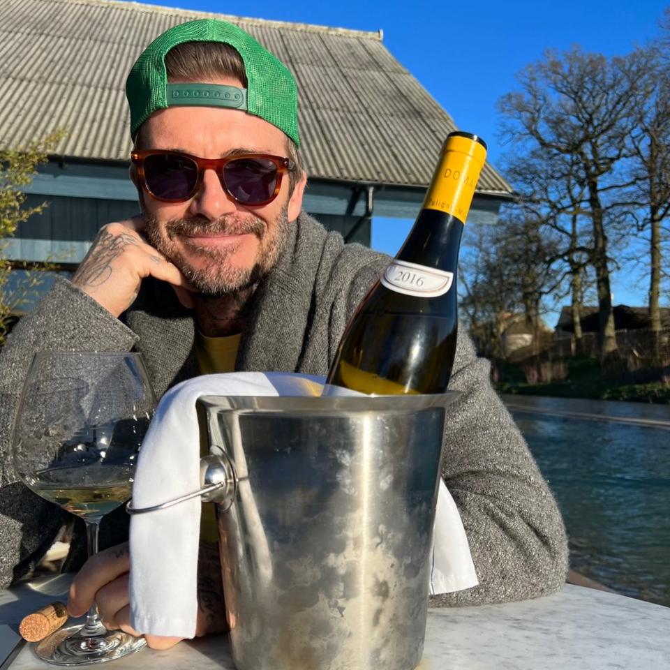 David enjoyed a bottle of bubbly to celebrate turning 47