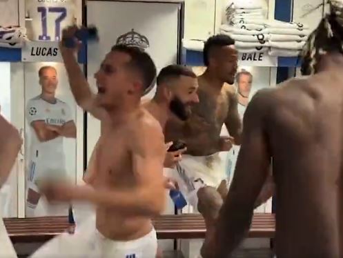 The club released several clips of the dressing-room celebrations on Twitter