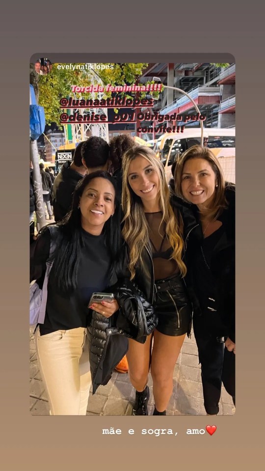 Luana Atik (centre), partner of Real saviour Rodrygo