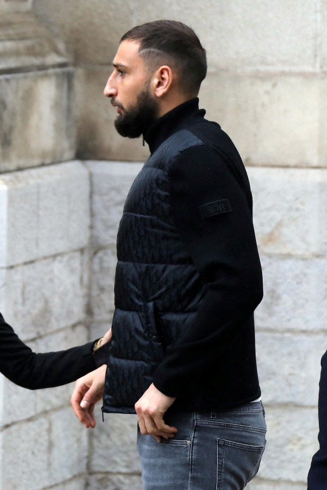 PSG keeper Gianluigi Donnarumma was spotted arriving at the service