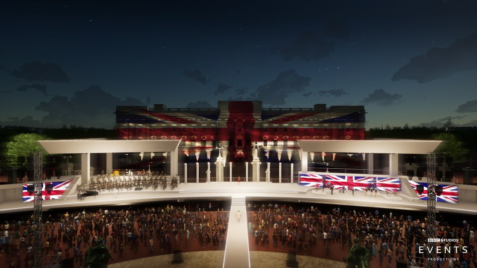 The Union flag will be projected on to the front of Buckingham Palace for a Platinum Party