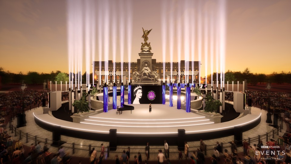 How the Buckingham Palace stage will look