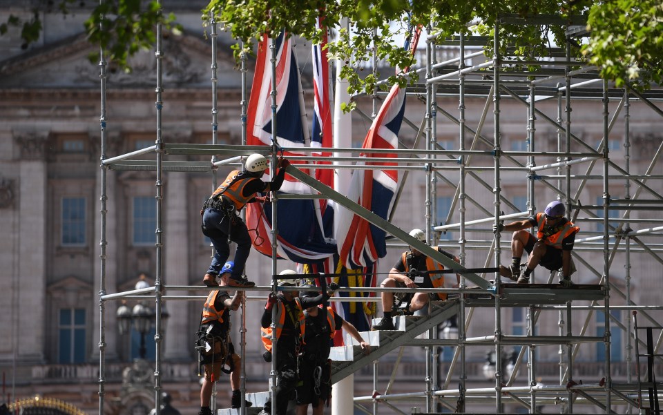 Workers are getting the palace in tip-top condition for the celebrations