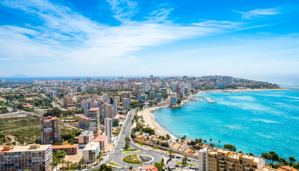 Beautiful scenes of Alicante town from Serra Grossa mountain