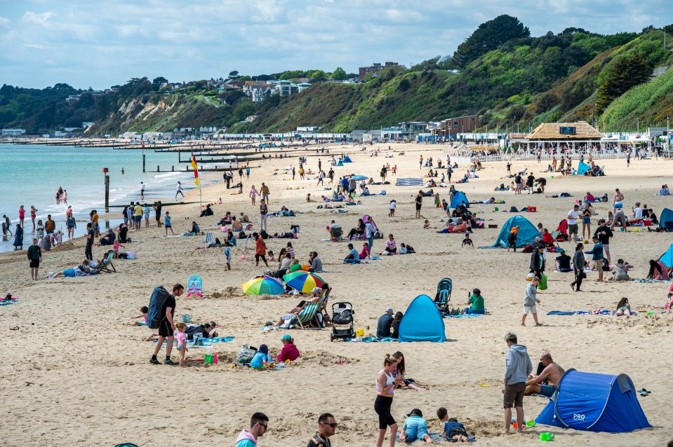 Bournemouth beach was getting busy as the sun shone