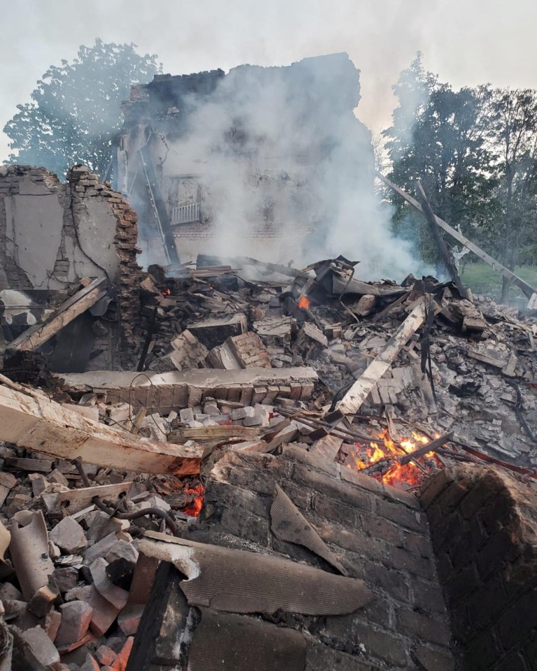 Ukraine said nearly the whole village was sheltering in the school