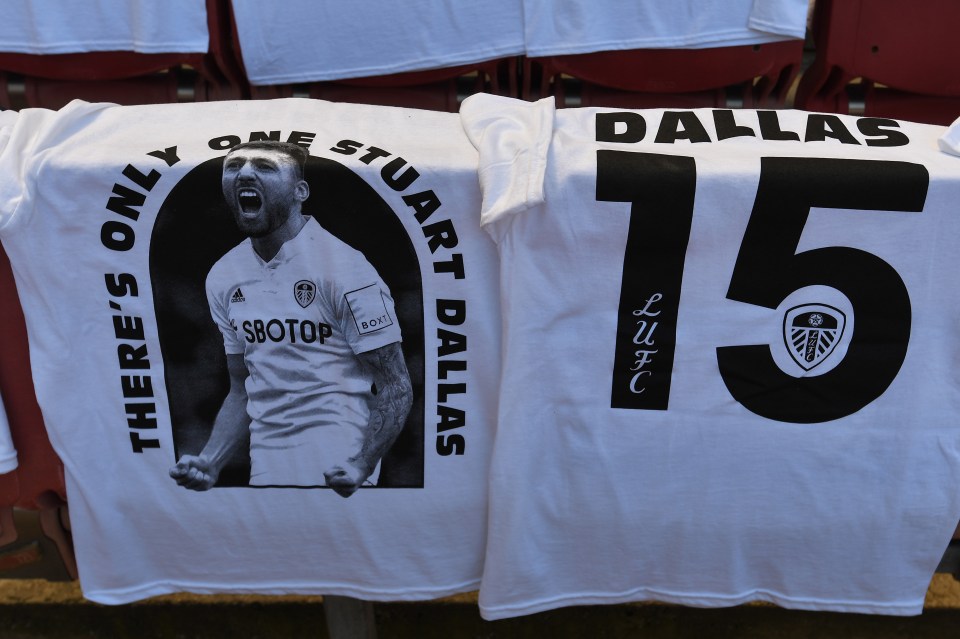 Leeds left "Dallas 15" shirts on all 3,003 seats in the away end