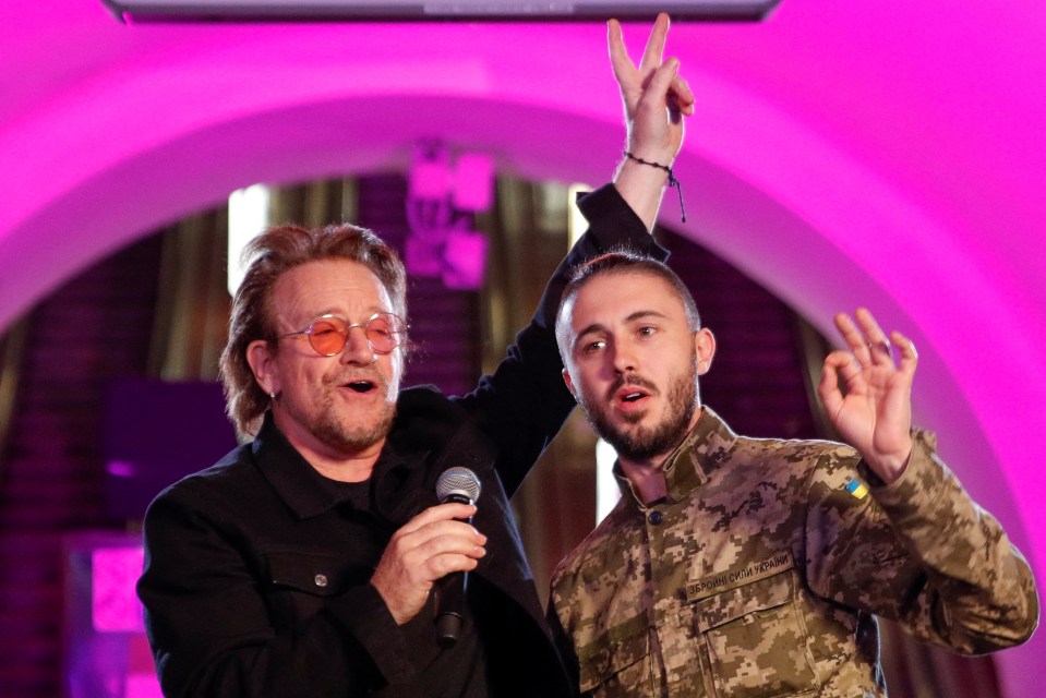 U2 frontman Bono and guitarist The Edge performed a surprise concert