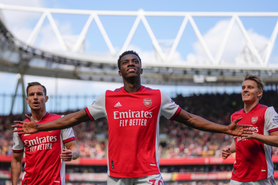 Eddie Nketiah continued his fine form with another two goals