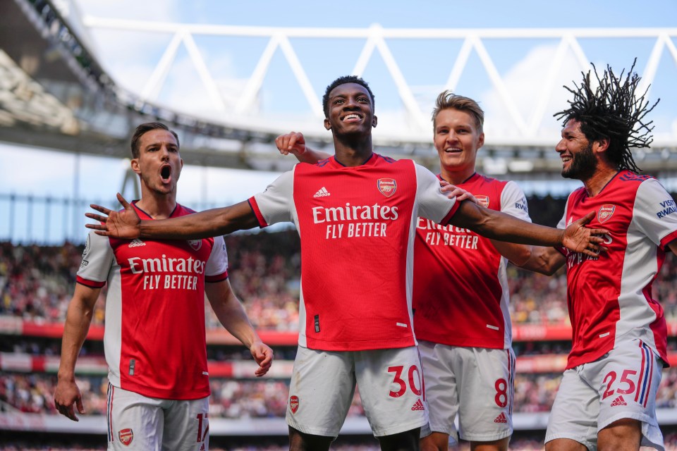 Eddie Nketiah's quickfire double won the points for Arsenal