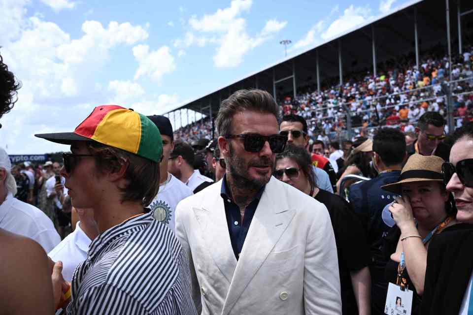 David Beckham was one of a number of famous faces to watch the race live