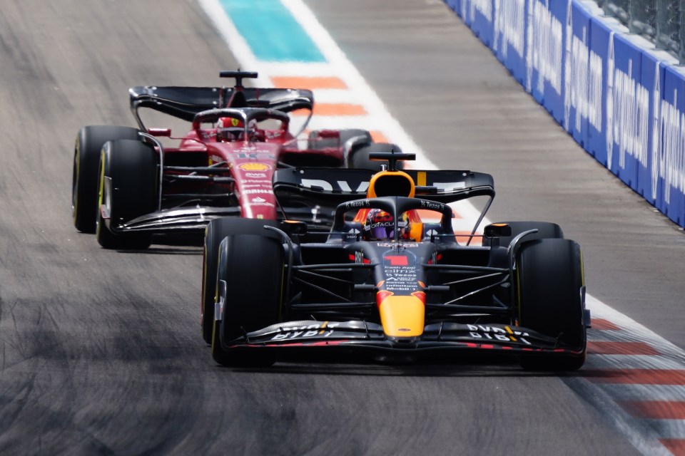 Max Verstappen finished ahead of Charles Leclerc in the inaugural Miami Grand Prix