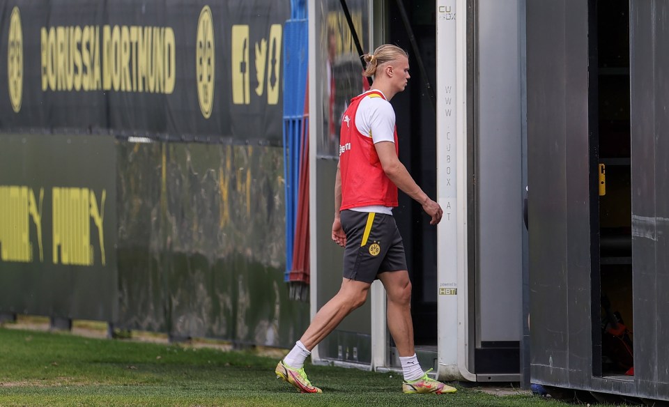 The 21-year-old, pictured in Borussia Dortmund training today, is set to walk out the door on the club in the summer