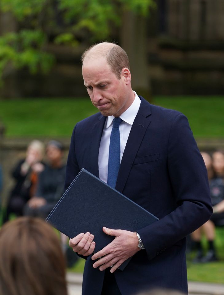 A solemn Prince William at the Manchester Arena bombing memorial