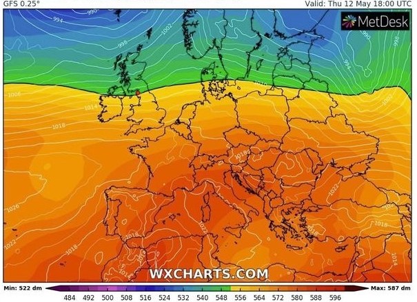 Hot North African weather will sweep towards the UK bringing highs of 25C this weekend