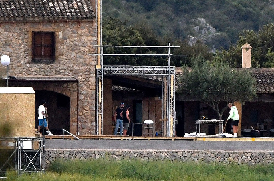 There's scaffolding everywhere at the Majorcan property