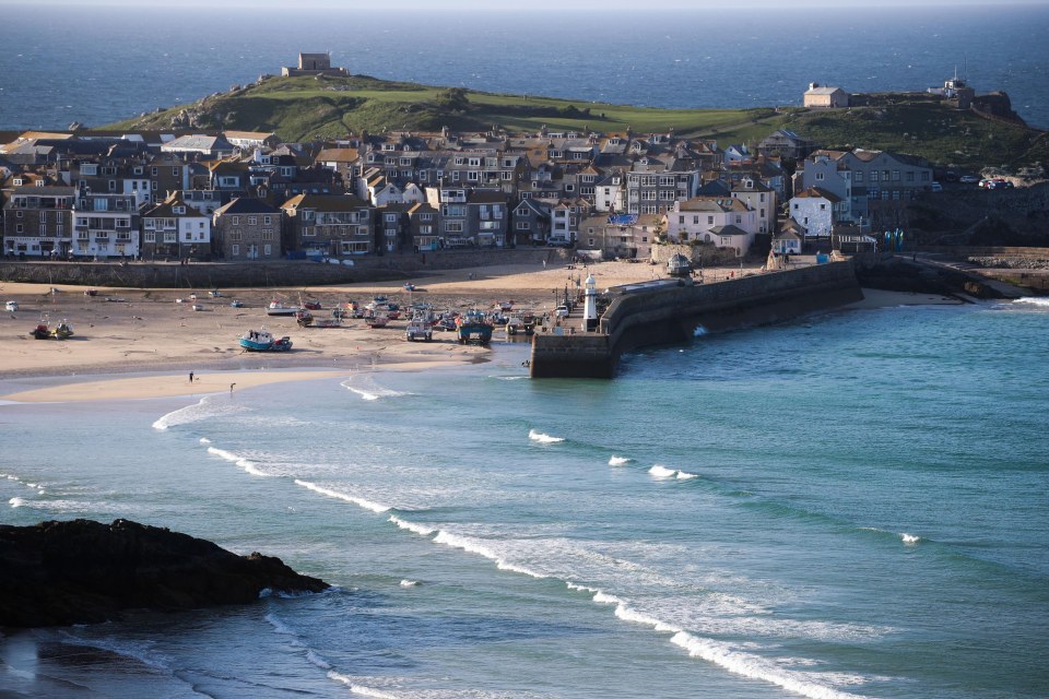 Ives and Carbis Bay in West Cornwall shone in the sunshine today