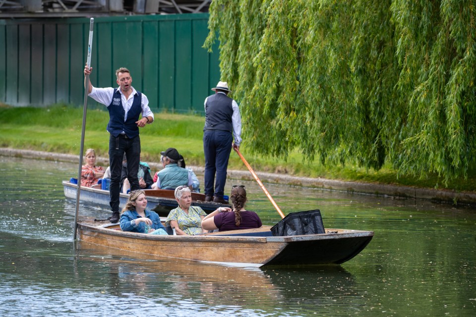 Tourists enjoyed a punt on the River Cam in Cambridge on Thursday