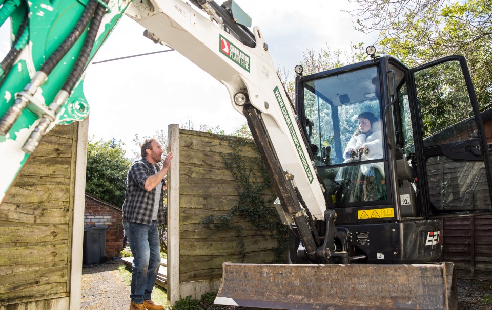 The young girl takes her volatile behaviour to dangerous levels by taking control of a giant digger