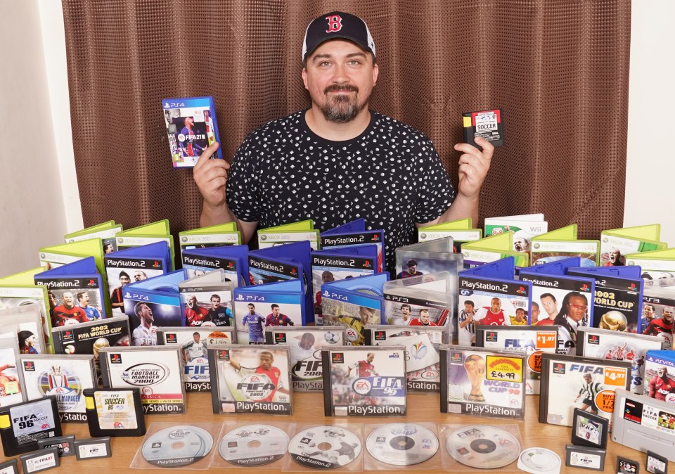 Josh Mitchell has collected all 29 editions of FIFA since it started in 1993