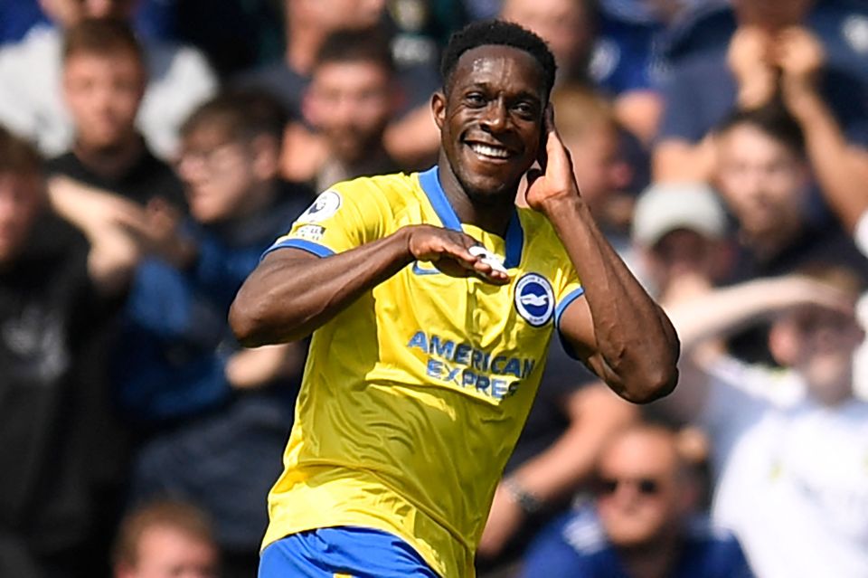 Danny Welbeck celebrates putting Brighton ahead