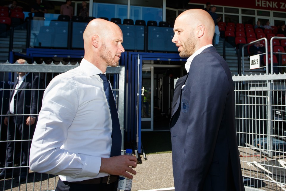 Mitchell van der Gaag (right) could be Manchester United's next assistant manager