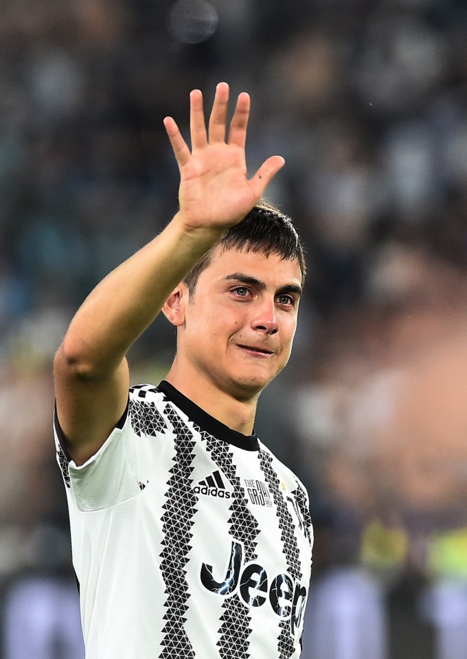 Striker Paulo Dybala also made an emotional farewell in Monday’s match against Lazio