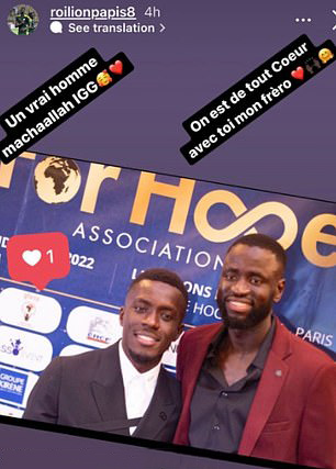 Cheikhou Kouyate has labelled Idrissa Gueya as "a real man" on social media