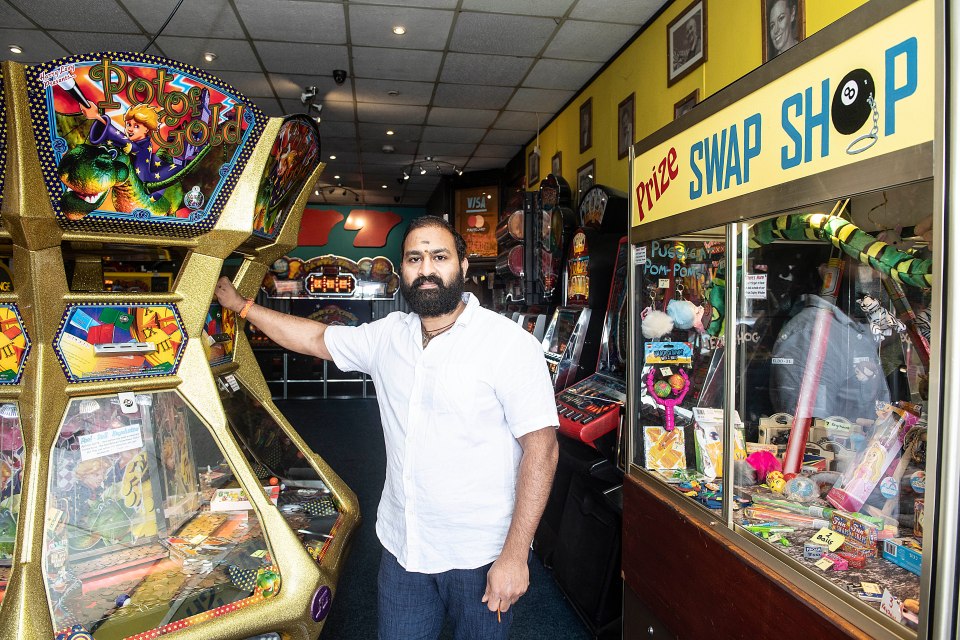 Purnachand ‘Kish’ Ankem opens his El Dorado Family Entertainment Centre arcade nearly two hours later to cut down on electricity bills