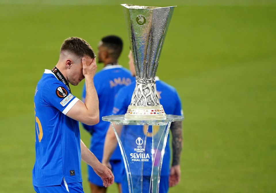 The Welshman could barely look at he trophy as he collected his runners-up medal