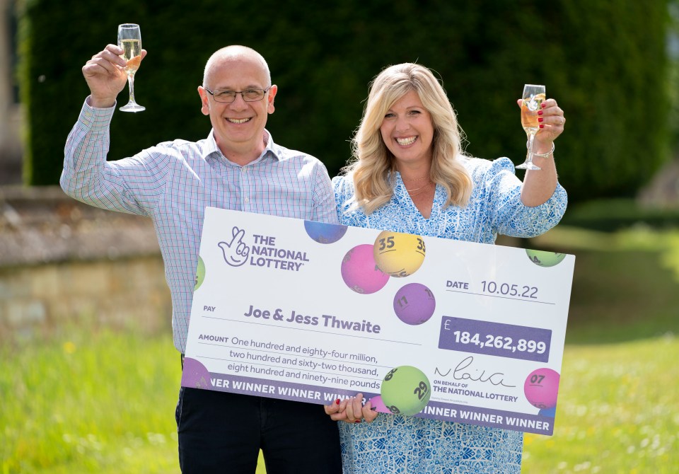 Joe and Jess Thwaite celebrate their huge win