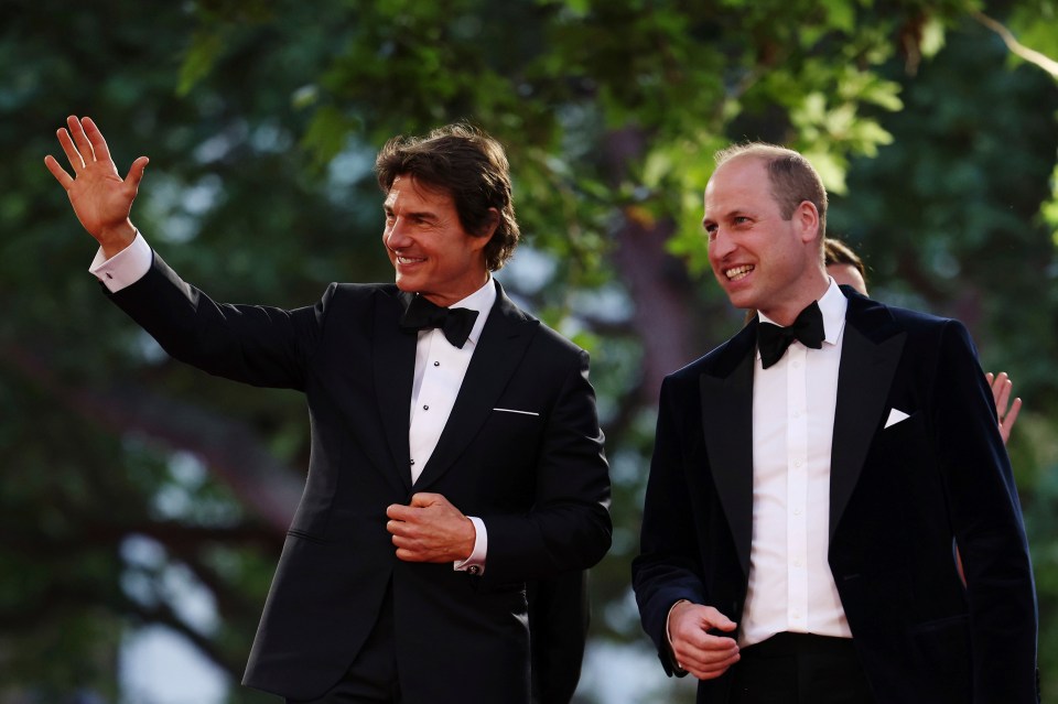 Prince William and Tom Cruise smiled as they walked into the venue together