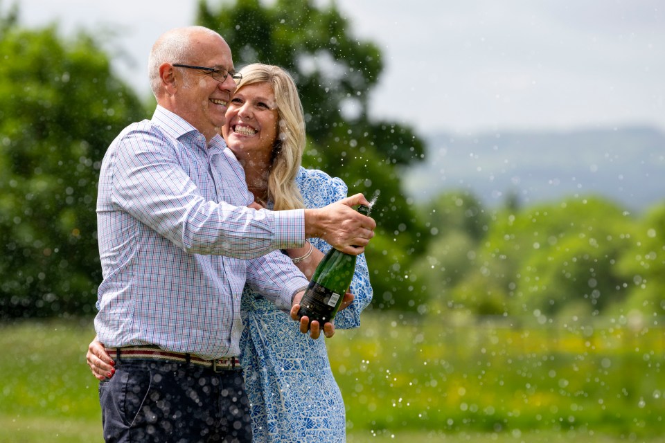 On Thursday the jubilant couple cracked open a bottle of bubbly to celebrate