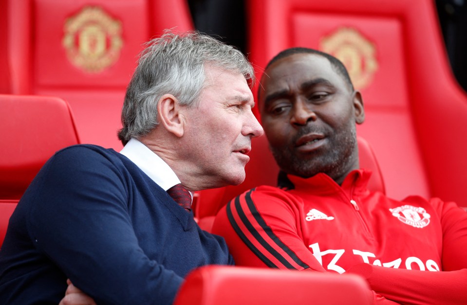 Bryan Robson was assisted by Andy Cole in the home dugout