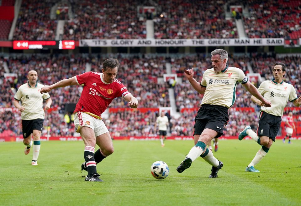 Gary Neville and Jamie Carragher were the two captains for the charity game