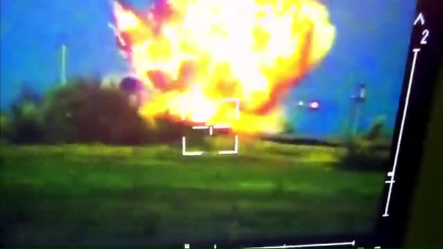 The video shows the moment Ukraine blew up a Russian TOS-1