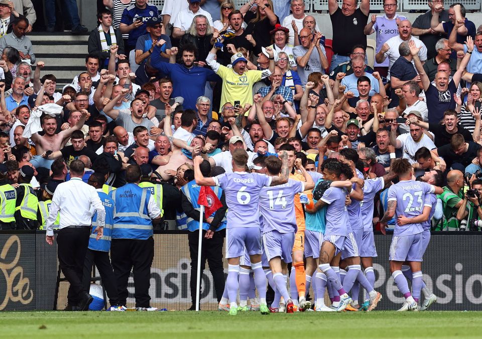 Leeds pulled off their very own great escape with a 2-1 win at Brentford as Burnley were relegated