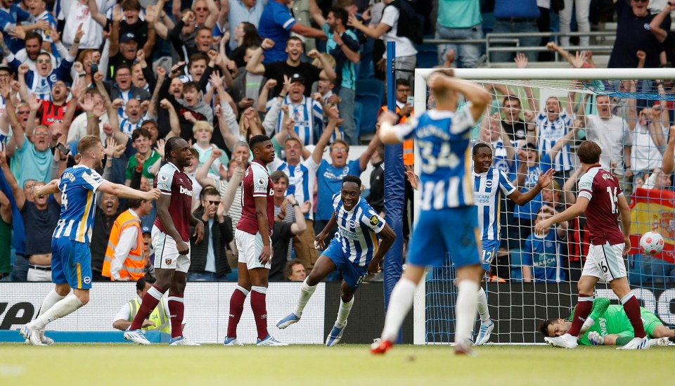 West Ham threw away a one-goal lead to lose 3-1 at Brighton as they were forced to settle for the Europa Conference League