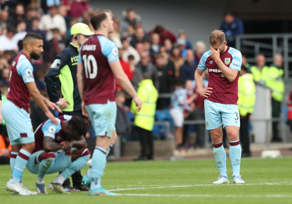 Burnley players were left in tears after their relegation was confirmed following defeat at home to Newcastle