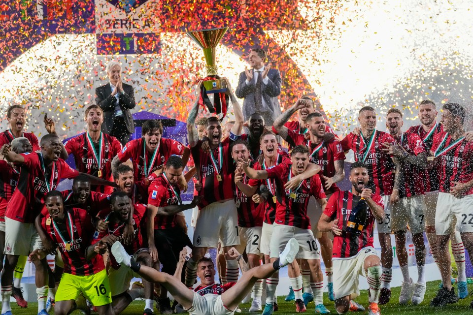 The party starts as Milan pick up the Serie A trophy at the Citta del Tricolore stadium