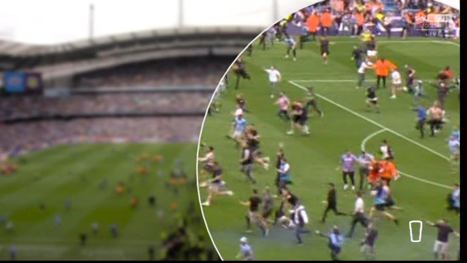 He was ‘assaulted’ by pitch-invading Man City fans after the final whistle