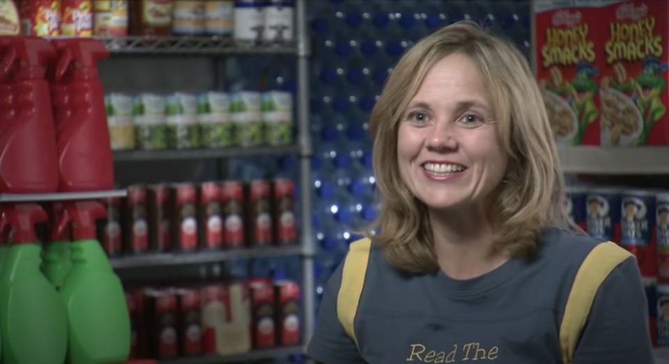 Her stockpile room also has a whopping 10,000 bottles of flavoured water - enough to last her 27 years