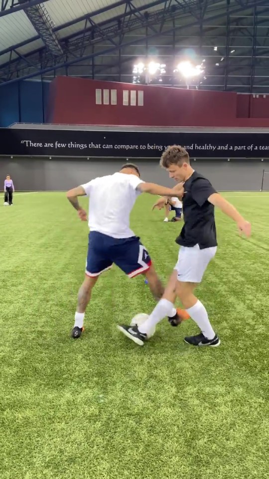 Brazilian forward Neymar was nutmegged by freestyler Jack Downer out in Qatar