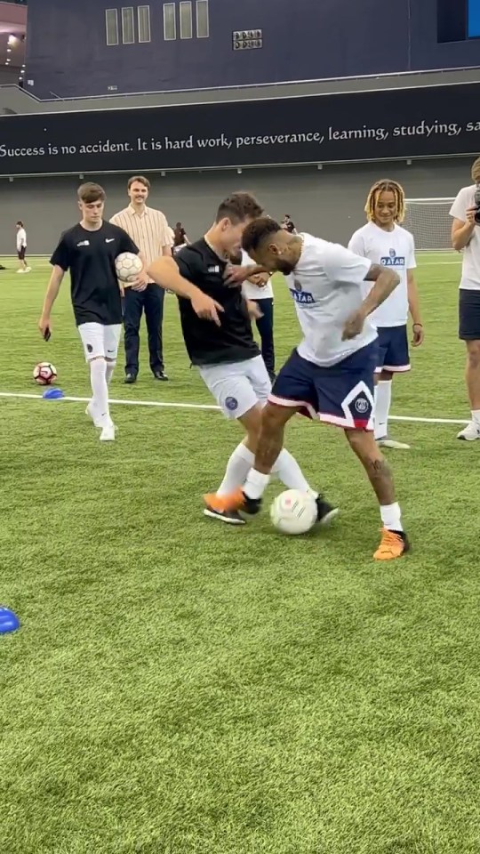 Downer handed Neymar a Brazil custom shirt after their duel