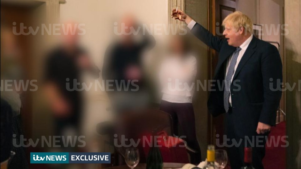 Boris Johnson is reeling from leaked pics showing him boozing indoors during lockdown