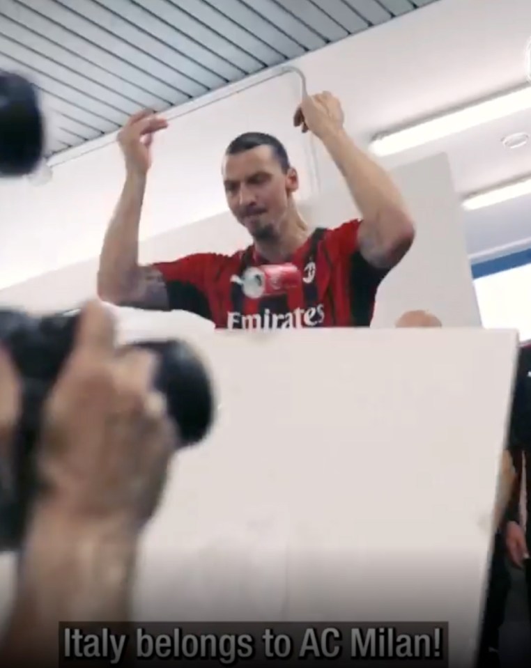 Zlatan Ibrahimovic flipped a table as his rousing speech kickstarted AC Milan's Serie A title celebrations